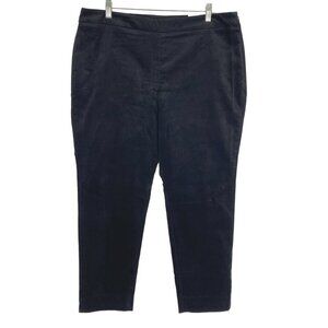 Talbots Chatham Ankle Velvet Pants 16 Petite Black‎ Slim Leg NWT PT-2182